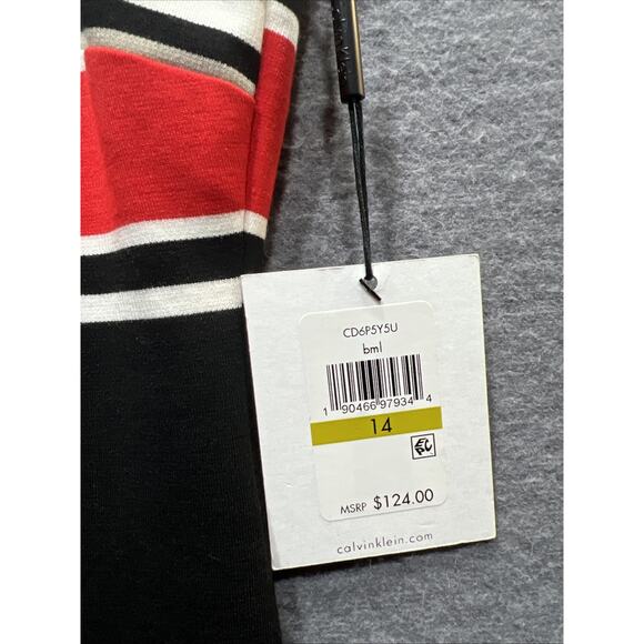 Calvin Klein Color Striped Scuba Sheath Dress Career Work Office Womens Size 14 - Picture 10 of 16